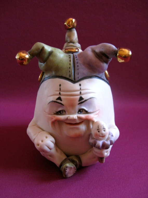 Egg Jolk, Jester, Humpty Dumpty, Allyson Nagel, A.N. Original, Porcelain Figurine, Sculpture