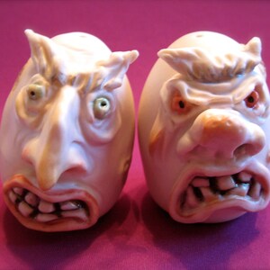 Monster Rotten Eggs Porcelain Salt and Pepper Shaker, S&P, Allyson Nagel Original Designs image 2