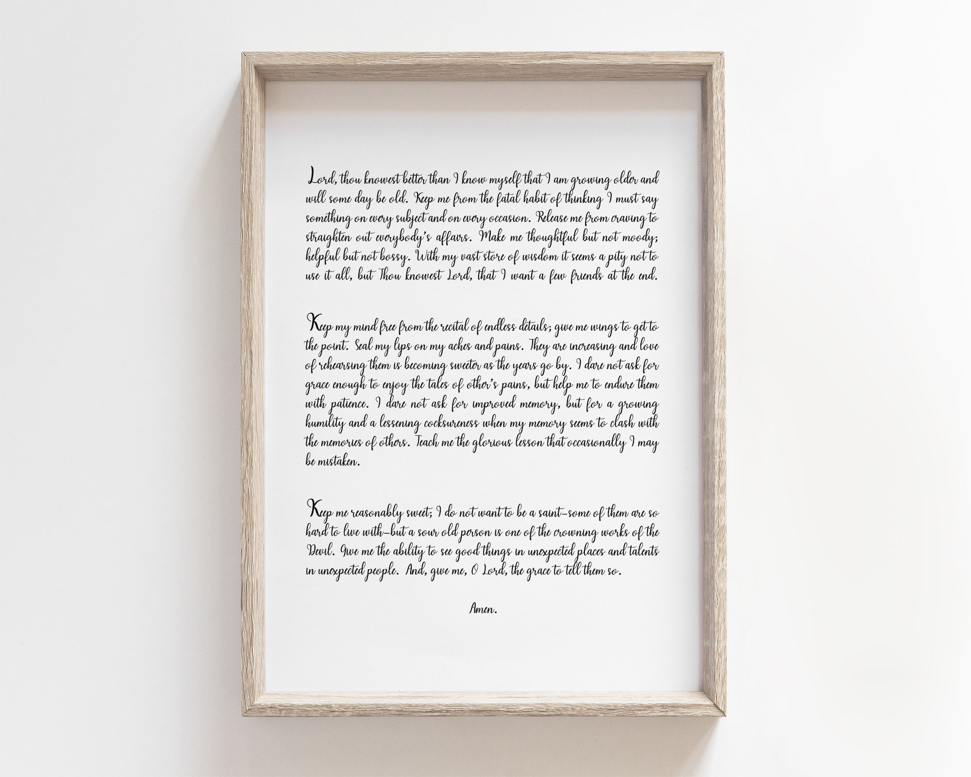 Printable Digital 17th Century Nun’s Prayer quote print | Etsy