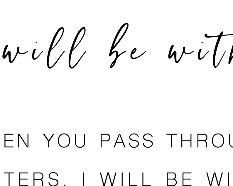 Printable Isaiah 432 Isaiah 43 2 Bible Verse print sign