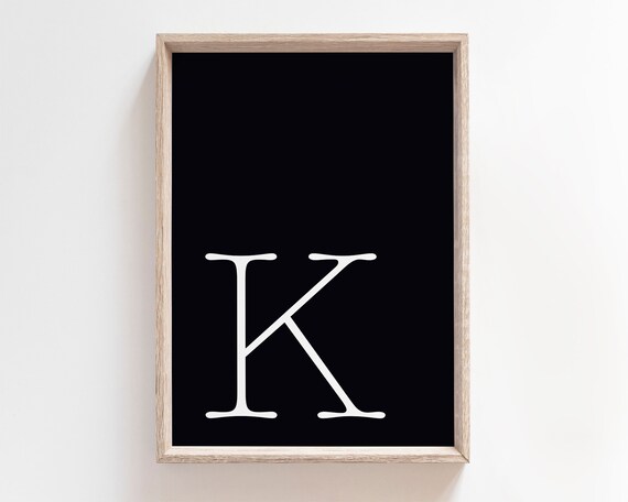 Large Letter K Printable Wall Art Monogram Big Print Prints Etsy