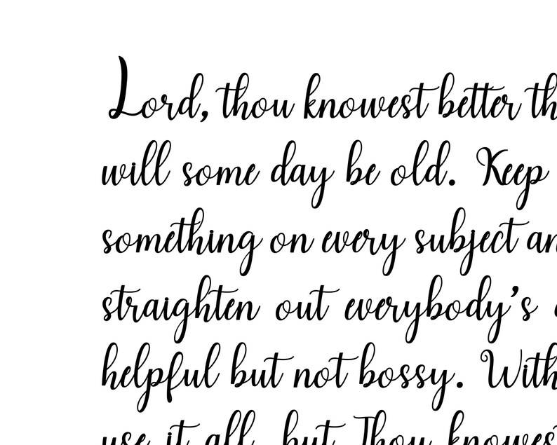 Printable Digital 17th Century Nun’s Prayer quote print | Etsy