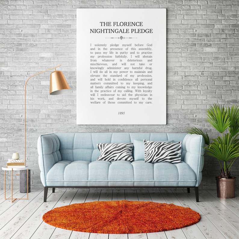 Printable Florence Nightingale Pledge 1893 nursing graduations Etsy