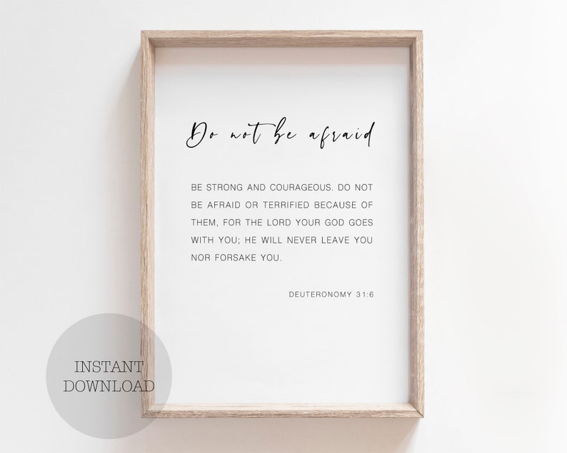 Printable Deuteronomy 31 6 31:6 Be Strong Bible Verse Room | Etsy