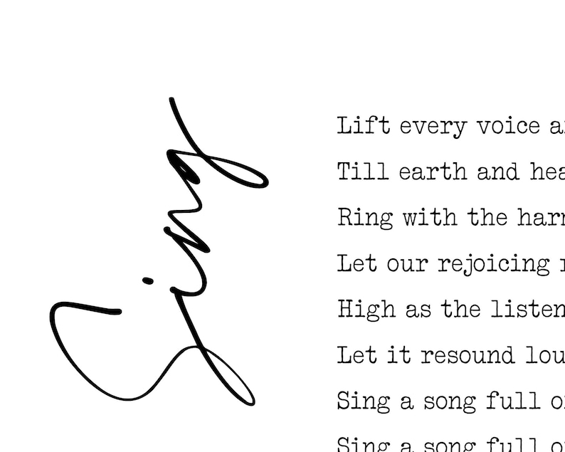 Printable Lift Every Voice and Sing Poem Poem by Etsy