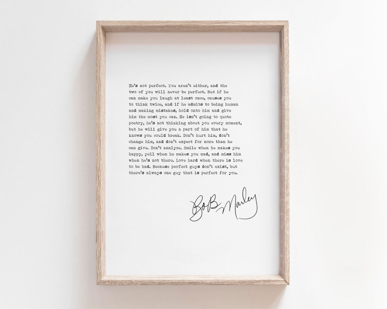 Printable Bob Marley Hes not perfect. You arent Etsy