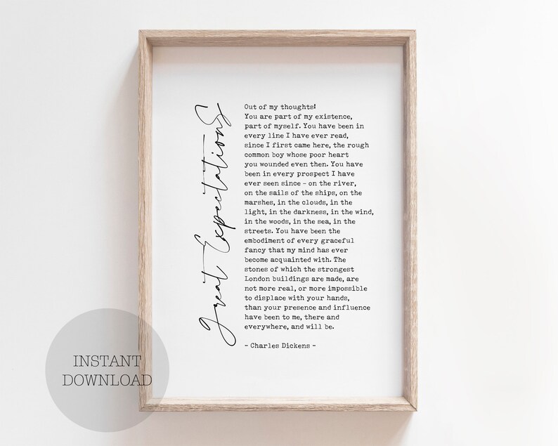 Printable Charles Dickens Great Expectations poem | Etsy