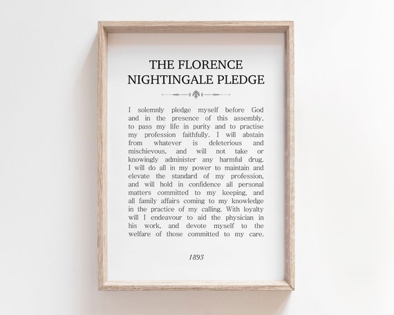 Florence Nightingale Pledge Printable Florence Nightingale Pledge Printable