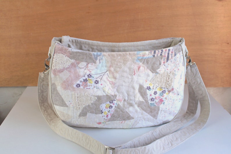 Sac à main tissu quilté Sac patchwork à bandoulière pour femme image 2