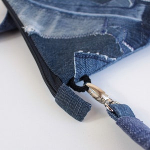 Crossbody purse Blue jeans small bag Jean patches shoulder pouch Summer gift women Gift unisex image 5