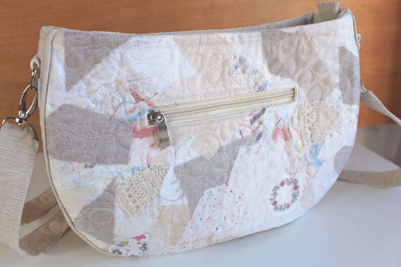 Sac à main tissu quilté Sac patchwork à bandoulière pour femme image 10