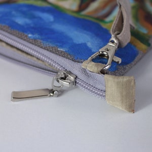 Petit sac à lanière Peinture acrylique sur le tissu Falaise Etretat France Pochette a bandoulière image 6
