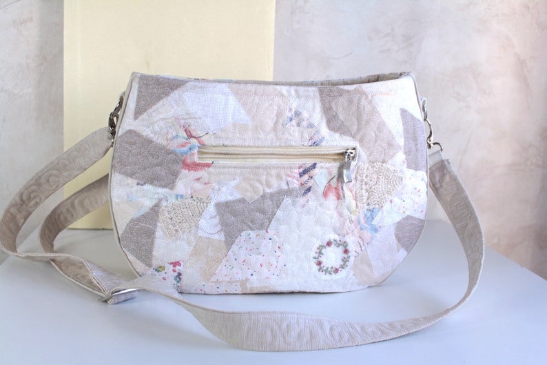 Sac à main tissu quilté Sac patchwork à bandoulière pour femme image 1