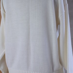 White sweater Vintage clothes unisex Size 42 EU image 4