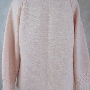 Hand knitting sweater Vintage handmade cardigan Women knit fashion Winter outfit White wool clothing Size 42 44 EU image 7