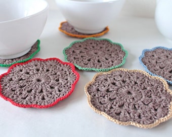 Crochet coasters - Drink coasters - Lace coasters - Spring gift for hostess for women - Bridal shower gift