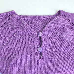 Fils de viscose pull tricot à la main pull vintage fait main Mode tricot femme 38 40 UE Couleur lavande image 7
