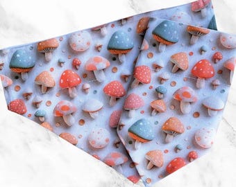 3D Toadstool Dog Bandana, Fall Pet Collar Scarf