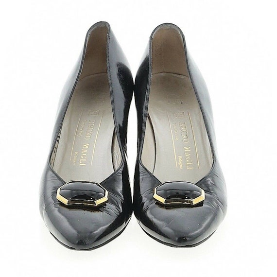 Vintage Bruno Magli ladies shoes, Retro black lea… - image 3