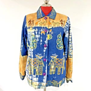 90s SANDY STARKMAN 編み込みフリンジジャケット インド製 Vintage 1990s Sandy Starkman Designer Cardigan With