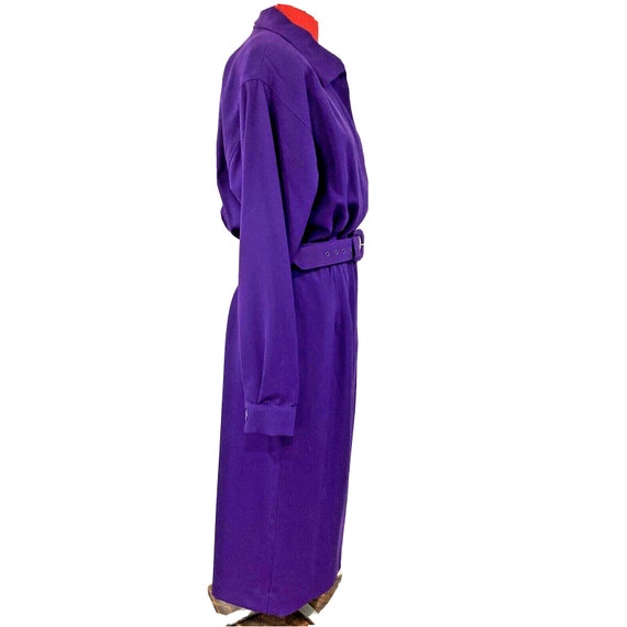 Vintage Doncaster Purple shirtdress midi belted 1… - image 6