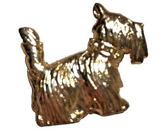 Vintage Golden Dog Brooch Textured Terrier Pin signed AAi Canine Fashion Jewelry, Gift for Dog Lover