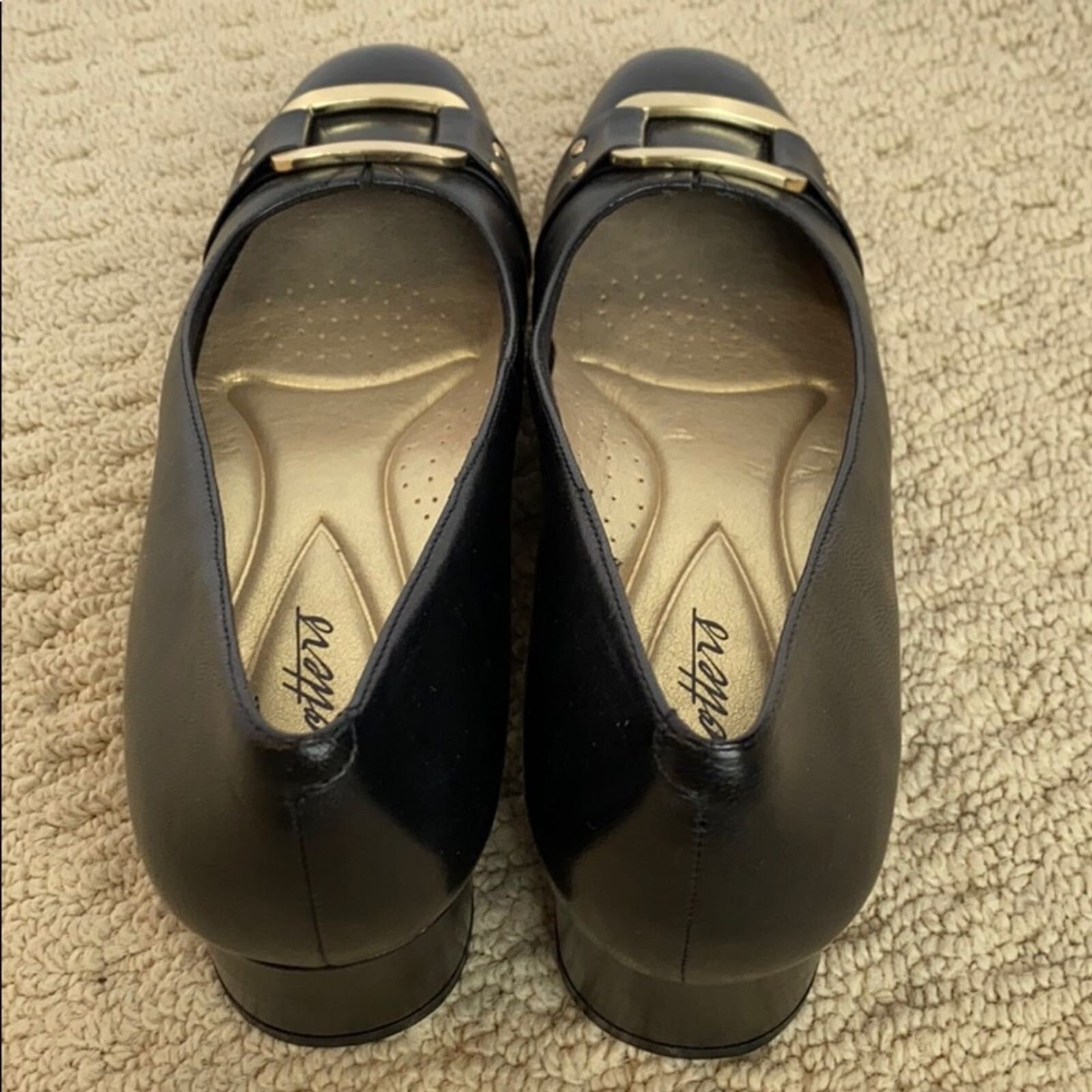 Vintage Trotters black leather shoes Classic career mid heel | Etsy