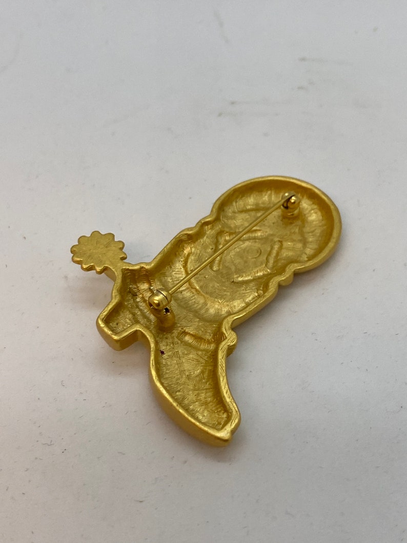 25/% OFF TODAY Vintage Gold Tone Boot Brooch Dude Ranch Western Wear Retro Cowboy Boot Pin Fun Collectible Unisex Gift Whimsical Jewelry