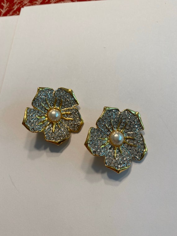 Vintage Clip On Earrings, Mid Century Statement E… - image 5