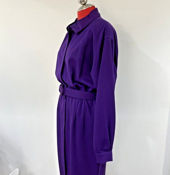Vintage Doncaster Purple shirtdress midi belted 1… - image 4