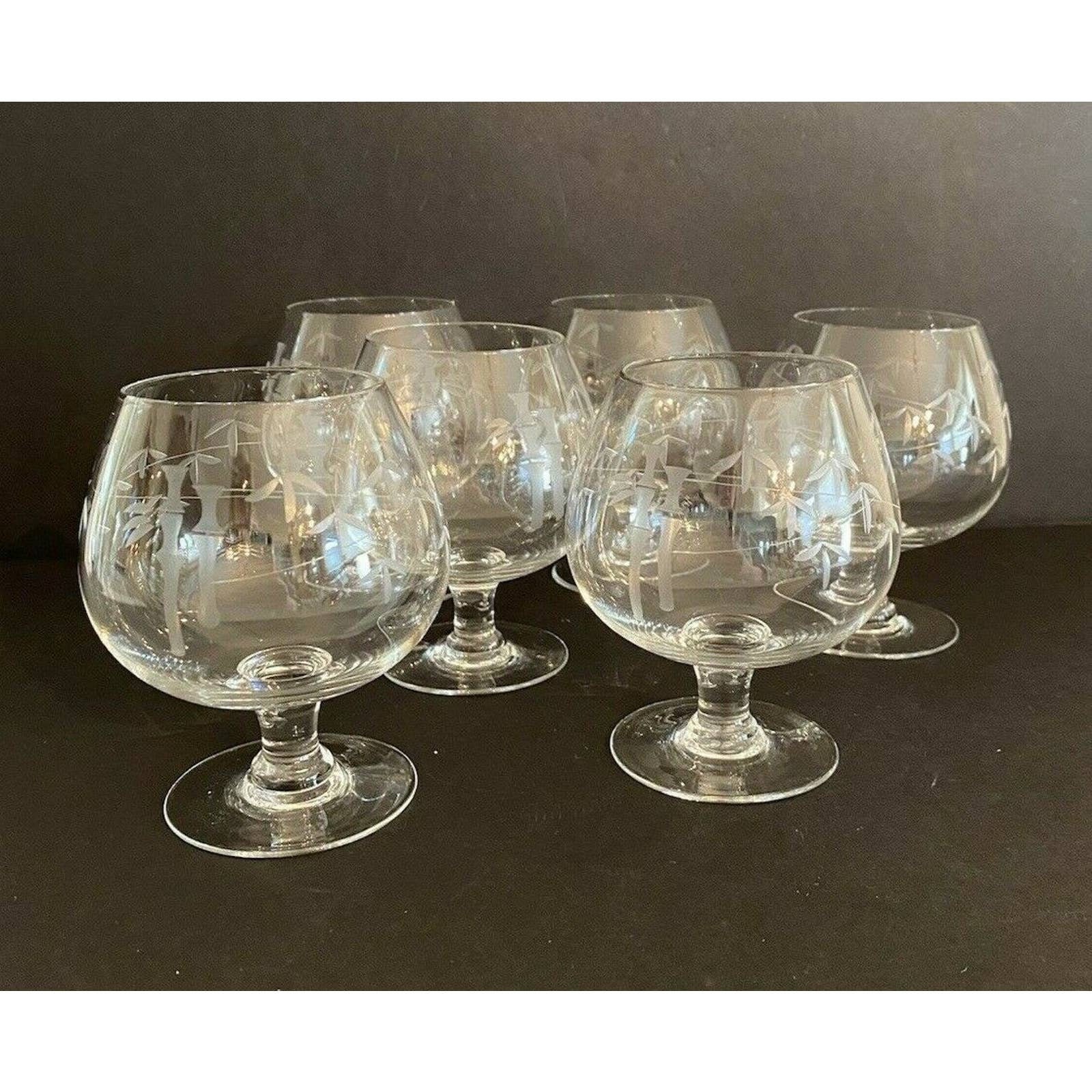 ON SALE TODAY Vintage Etched Clear Crystal Brandy Snifters Etsy
