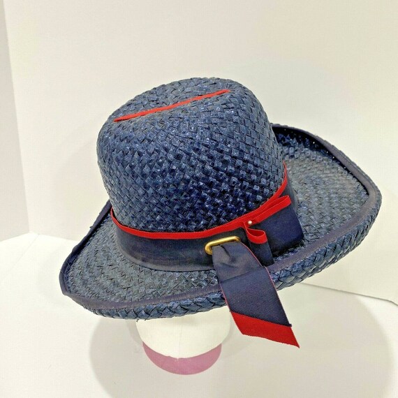 Vintage Mr. John Ladies Hat, Woven Straw Fedora S… - image 5