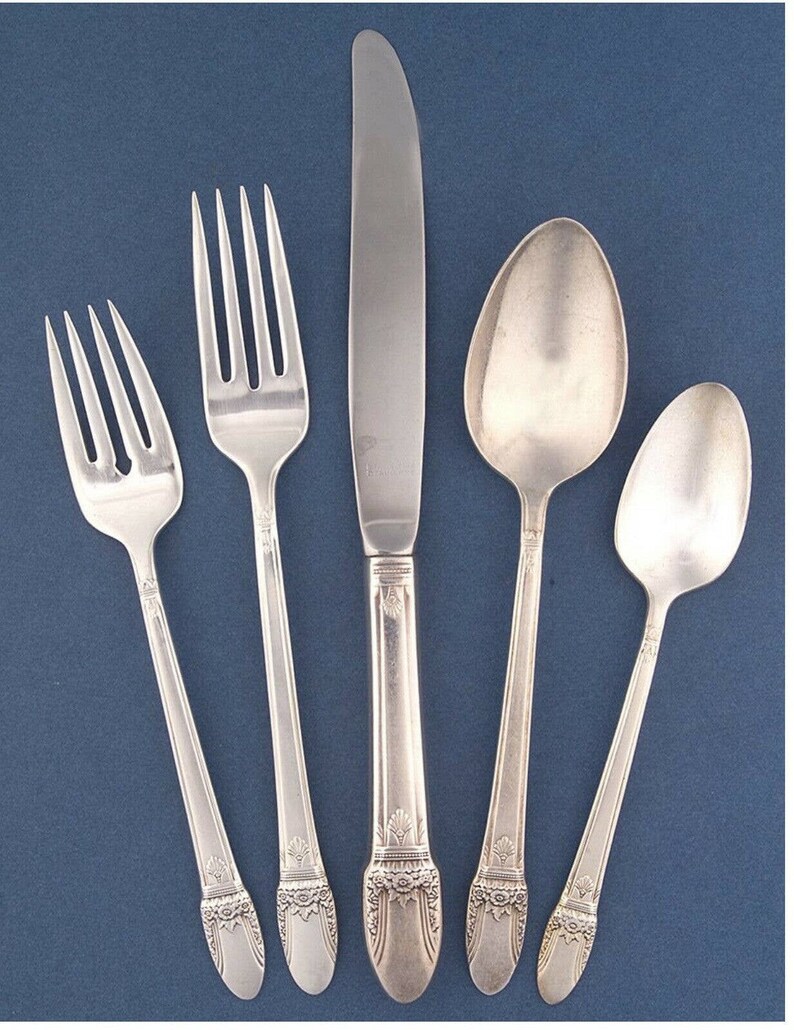 Vintage Silverplated Flatware Estate Set of 40 Pieces Etsy