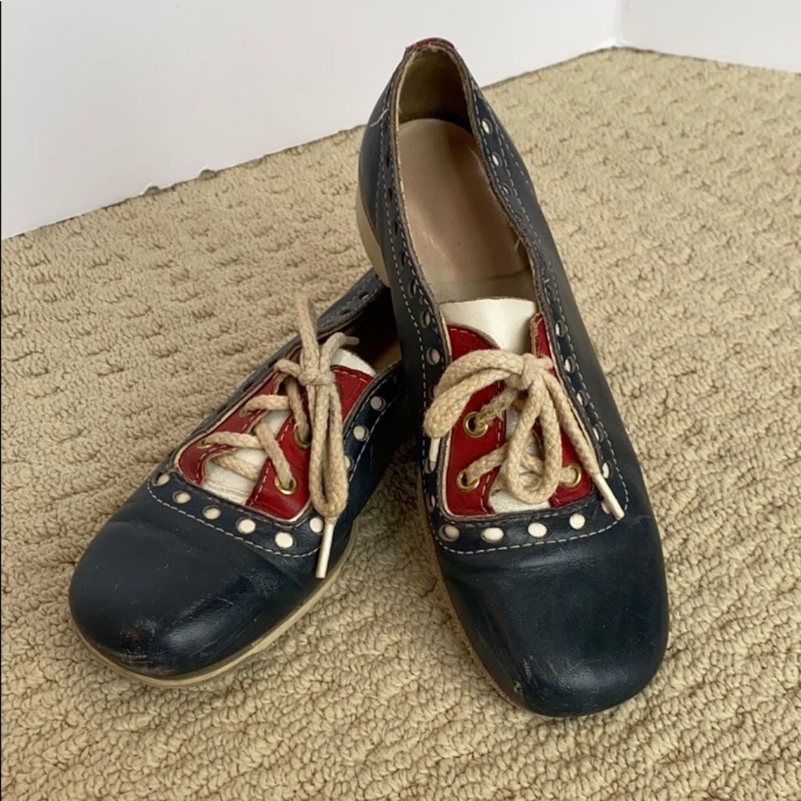 Vintage bowling shoes Retro preppy bowling team Classic red Etsy