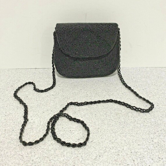 Beaded Hand Bag Black La Regale Evening Purse Vintage Black -  Denmark