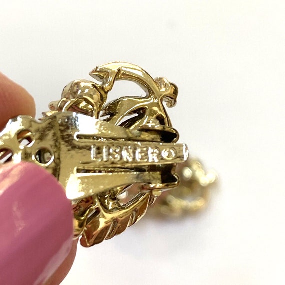 Vintage Lisner clip on earrings textured goldtone… - image 4