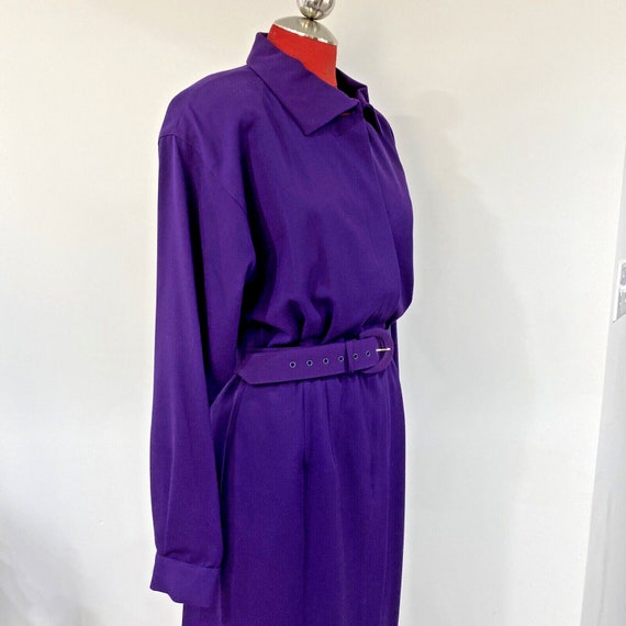 Vintage Doncaster Purple shirtdress midi belted 1… - image 7