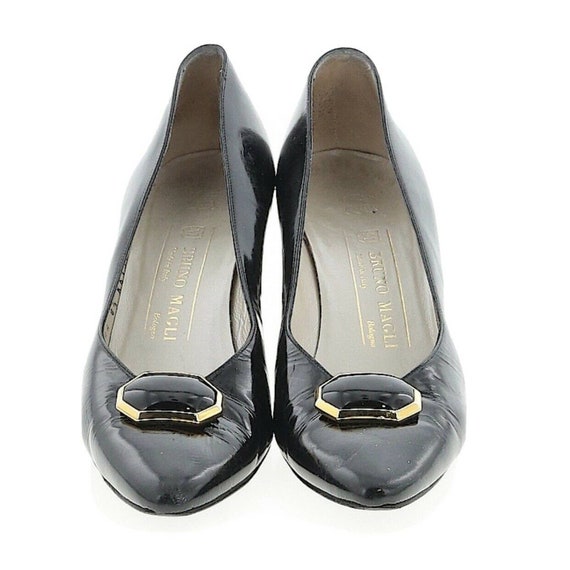 Vintage Bruno Magli ladies shoes, Retro black lea… - image 1