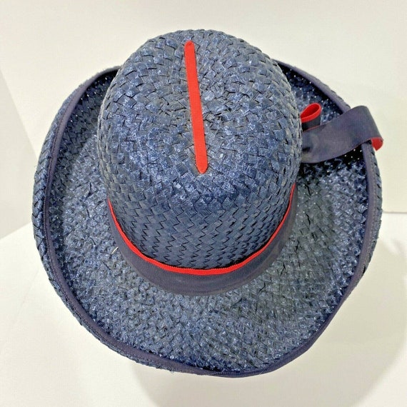 Vintage Mr. John Ladies Hat, Woven Straw Fedora S… - image 4