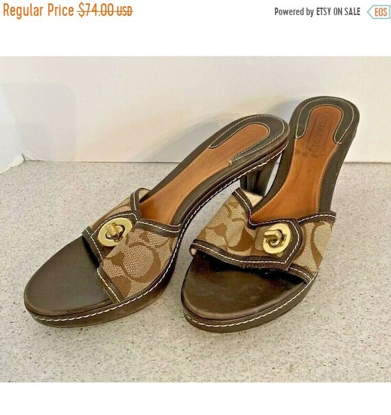 25% OFF Vintage Coach Deanna High Heel Platform Slides Retro - Etsy New Zealand 25% OFF Vintage Coach Deanna High Heel Platform Slides Retro - Etsy New Zealand