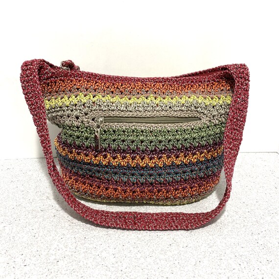 The SAK Crochet Shoulderbag Purse Red Green Orange Boho Hippie - Etsy