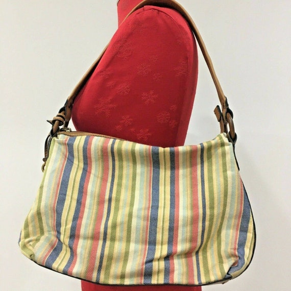 Vintage Fossil Y2K canvas shoulder bag purse, Boh… - image 2