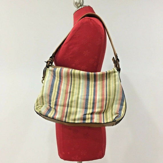 Vintage Fossil Y2K canvas shoulder bag purse, Boh… - image 1