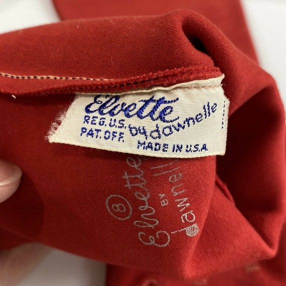 Vintage Elvette by Dawnelle USA red fabric gloves… - image 5