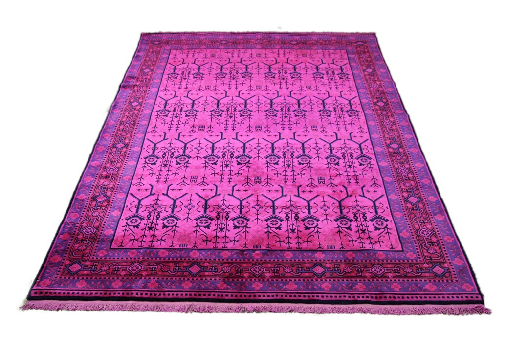 6x9 Hot Pink Overdyed Chinese Deco Rug 2808 - Etsy