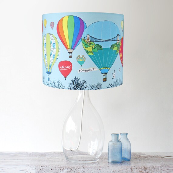 Bristol Balloons Handmade Stand Lampshade Featuring Hot Air