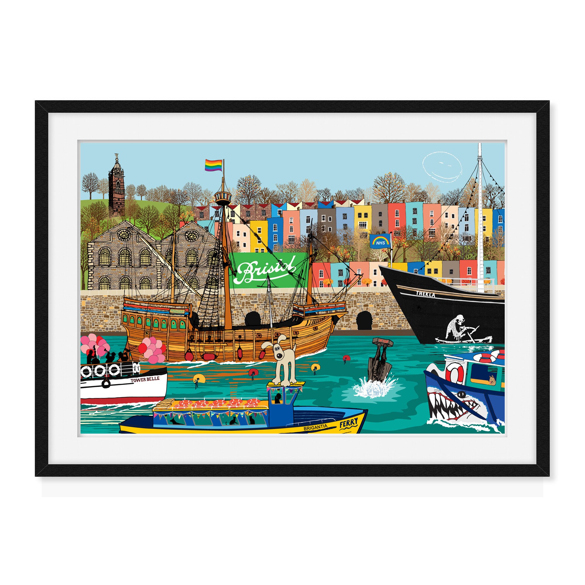 Bristol Greetings Card A6, Featuring an Iconic Harbour Scene in Bristol UK,  Available Plastic Free, Bristol Gift, Nautical Birthday Card 