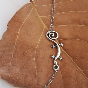 Antique Silver Lizard Bracelet| Silver Lizard Anklet| Gecko Bracelet| Animal Charm Jewelry