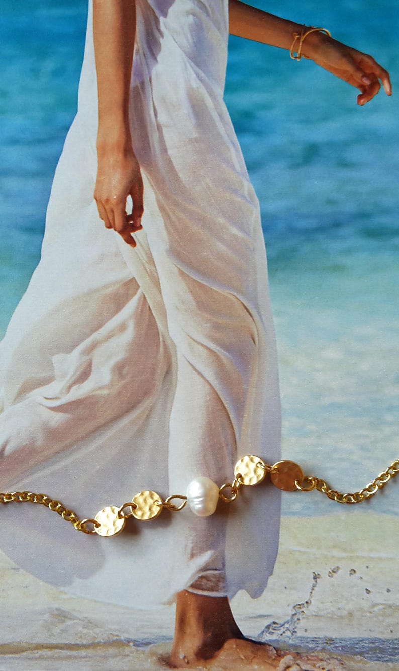 White Pearl Charm Anklet Silver Pearl Anklet Gold Anklet Bracelet With Freshwater Pearl Foot Jewelry