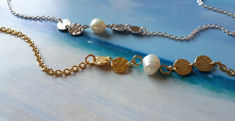 White Pearl Charm Anklet Silver Pearl Anklet Gold Anklet Bracelet With Freshwater Pearl Foot Jewelry